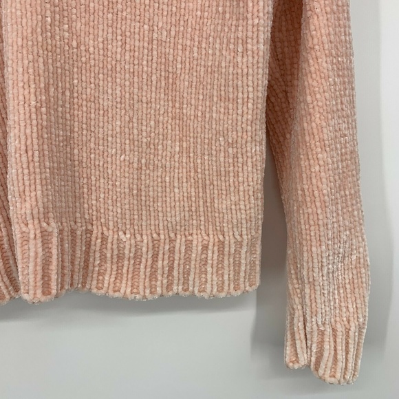 Dip Sweater Womens Size Small Pink V Neck Soft Chenille Pullover Long Sleeve - Picture 5 of 9